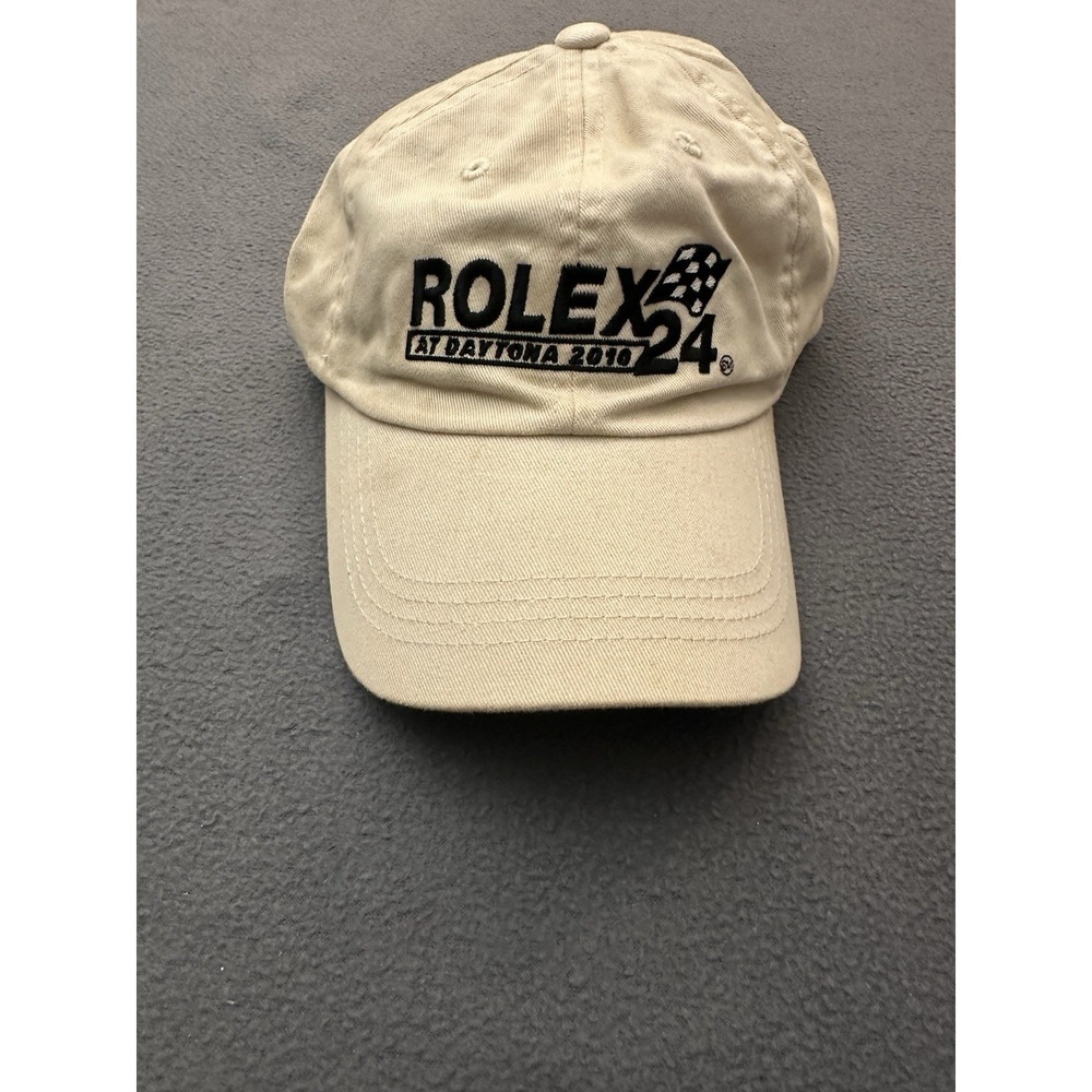 Rolex 24 at Daytona Cap Hat Racing Tan Embroider Spellout Side Logo NEW
